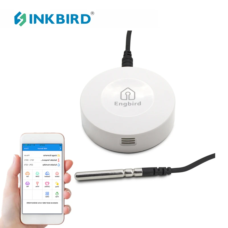 INKBIRD IBS-TH1 Wireless Thermometer Hygrometer Sensor Data Logger Digital C/F Temperature Humidity Meter Alarm ForIndoorOutdoor