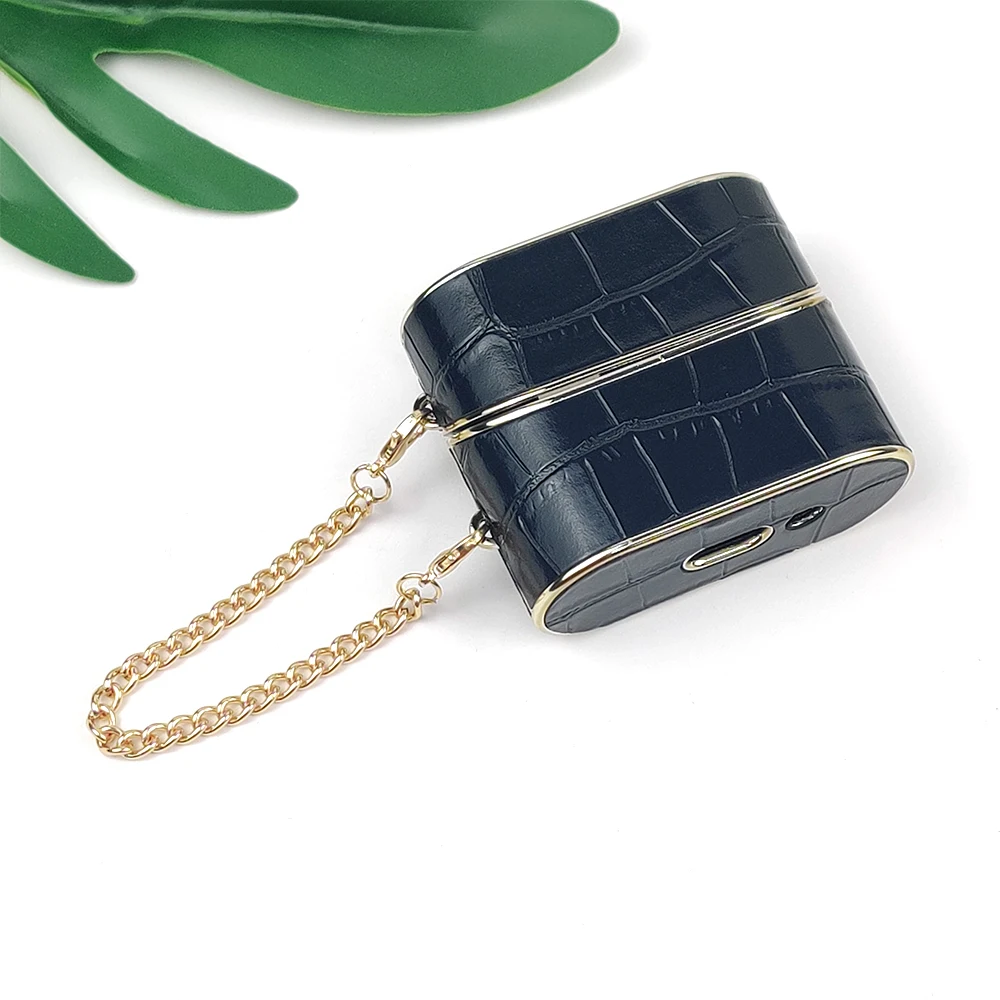 حافظات سماعات أذن جلدية بنمط التمساح، مناسبة لحافظات سماعات الأذن بسوار Galaxy Buds 3/3 Pro Buds/Core/2/2Pro/Pro/Live/FE