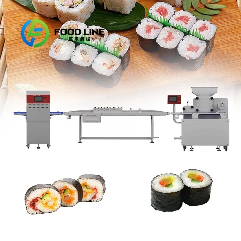 Commercial Sushi Making Production Line Energy Saving Sushi roll Forming Machine Works With Full Automatic Sushi Roll Line