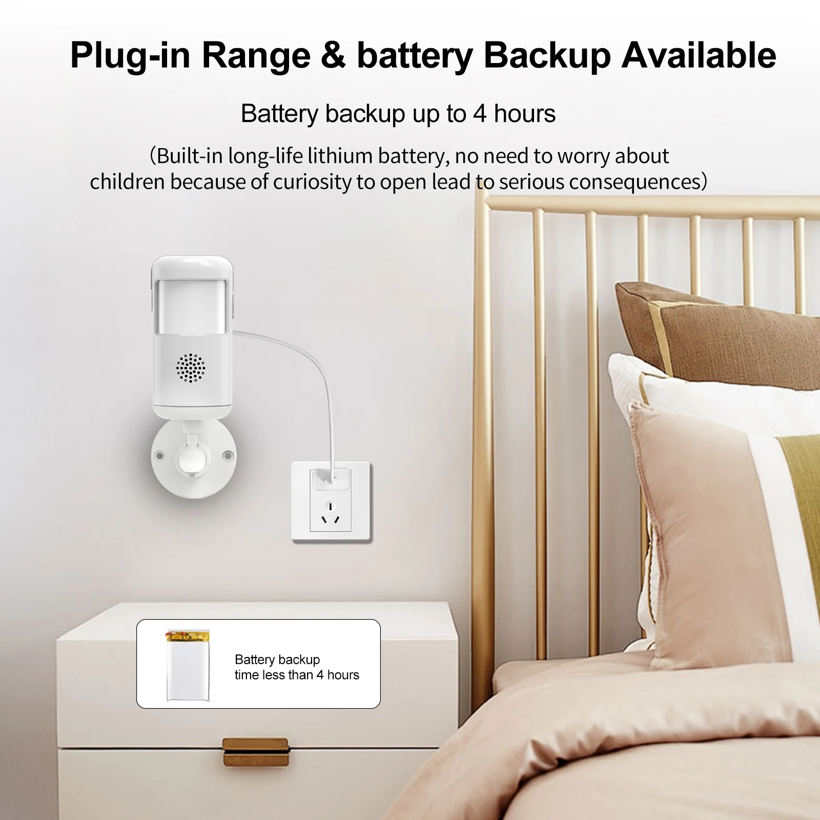 

Умный Wi-Fi детектор движения, сигнализация - оповещения о телефоне и текстовые уведомления, удаленный монитор, громкая сирена 85 дБ для безопасности дома и гаража