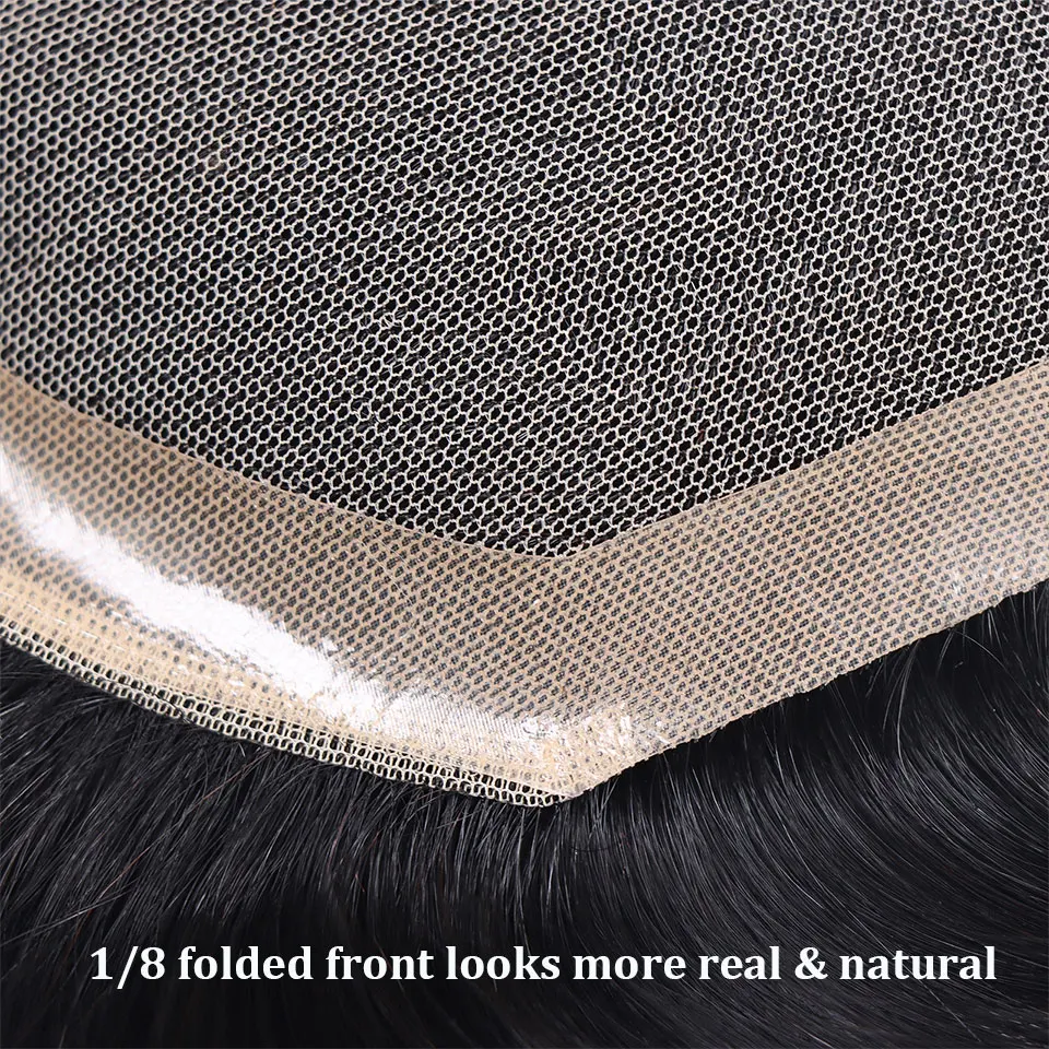 Breathable 60# Lace With Npu Men Toupee Human Hairpiece Undetectable Male Hair Wig Hair Replacement System Unit Men's Prosthesis image 5