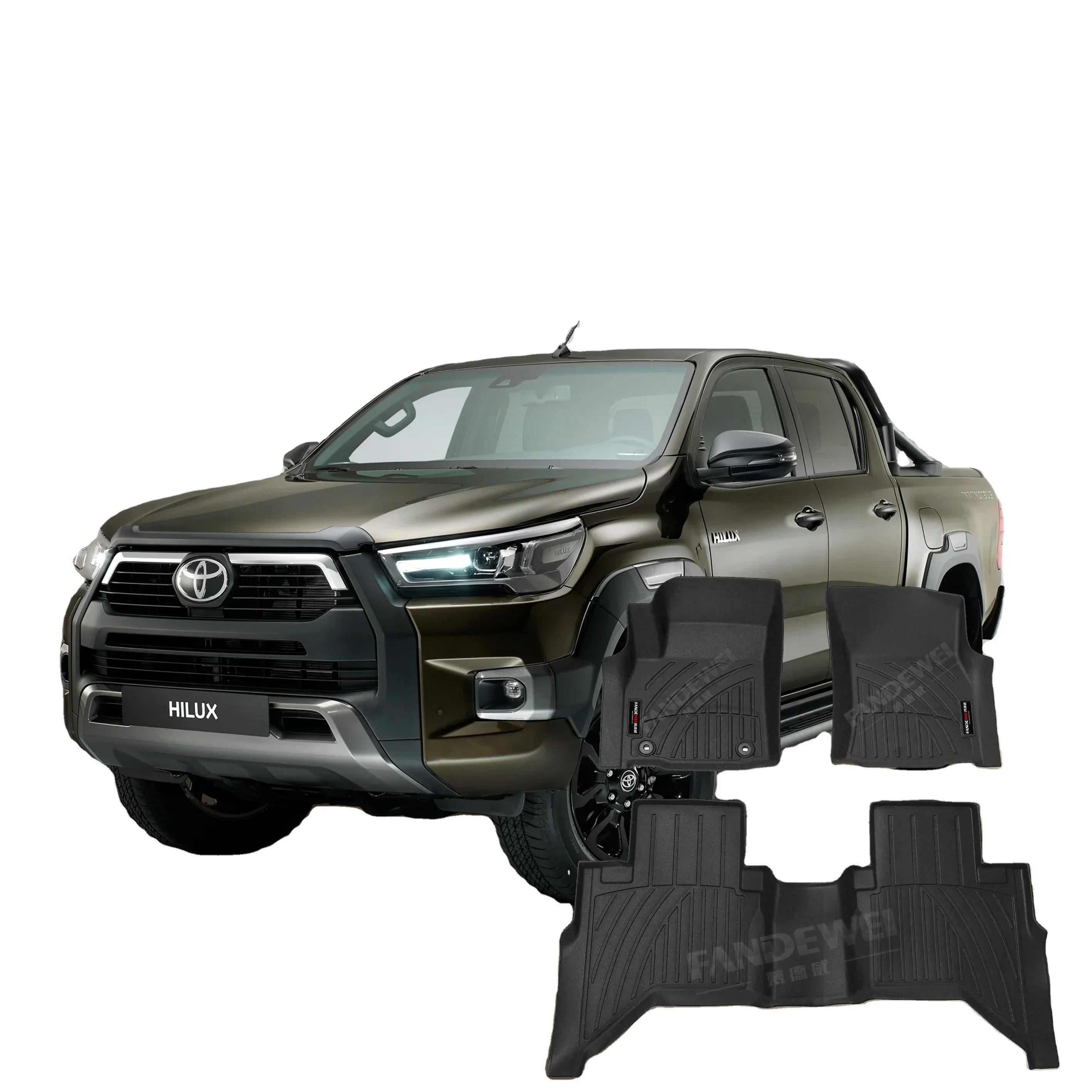 

Waterproof Rubber Car floor mats for TOYOTA HILUX VIGO 2012-2014 REVO 2015-2021+ FORTUNER 2015-2021+ 2008-2015 TPV car matting