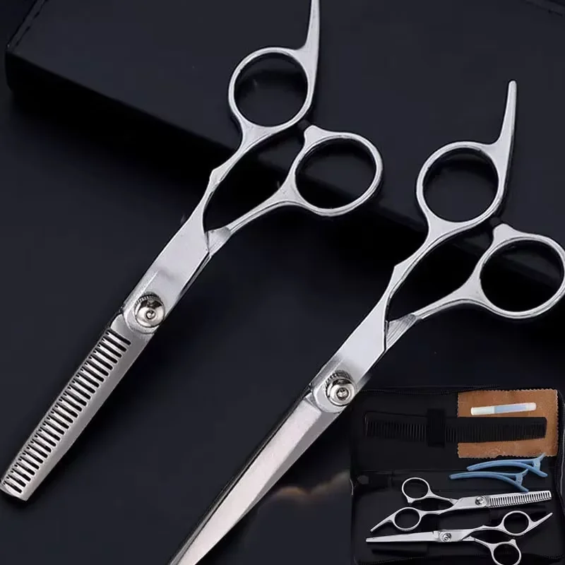 Professional Hairdressing Haircut Scissors 6 Inch Barber Shop Hairdresser's Cutting Thinning Tools High Quality Salon Set image 4