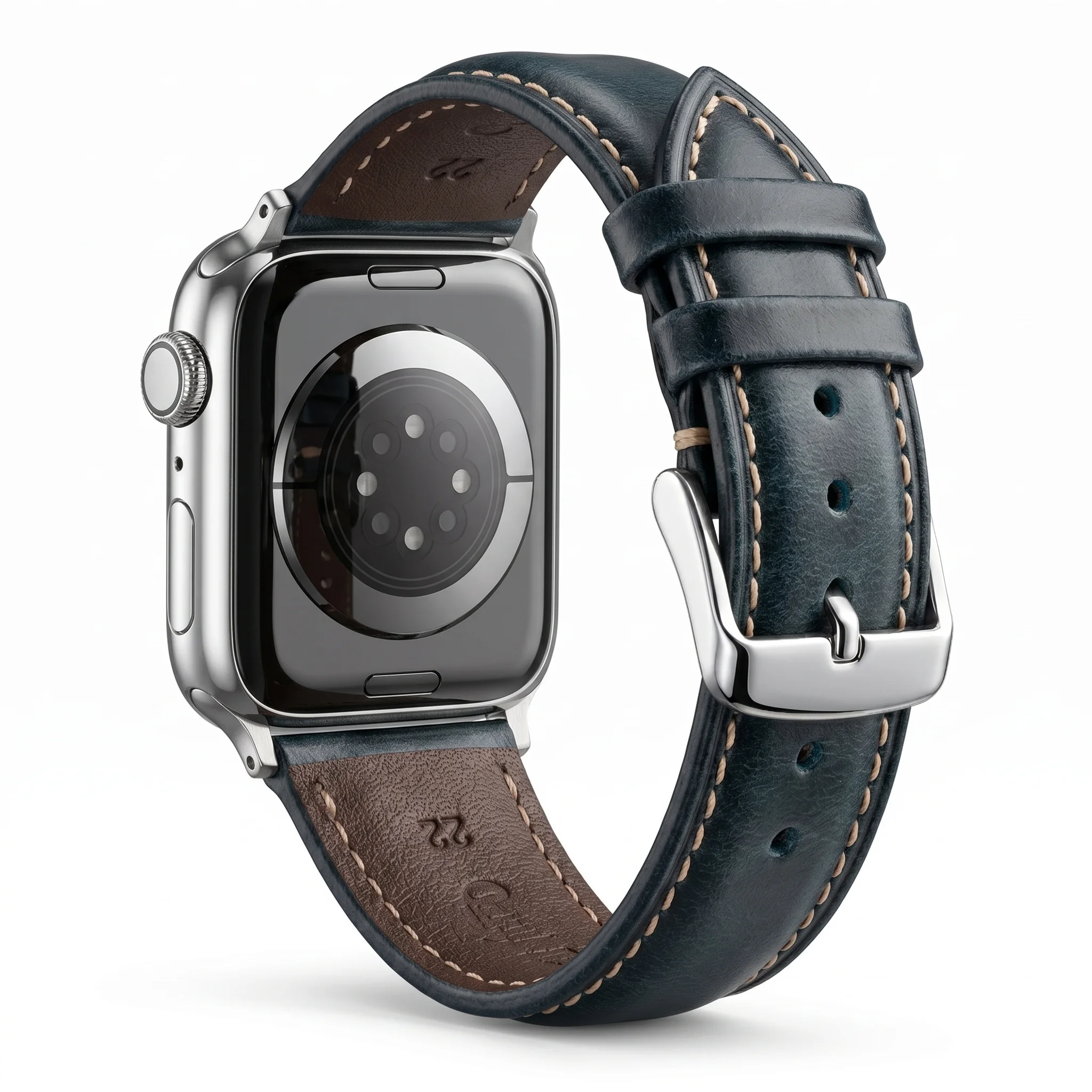Retro Oil Wax Leather Strap Compatible with Apple Watch Series 11 10 Ultra 3 2 9 8 7 6 SE Genuine Cowhide Band Men