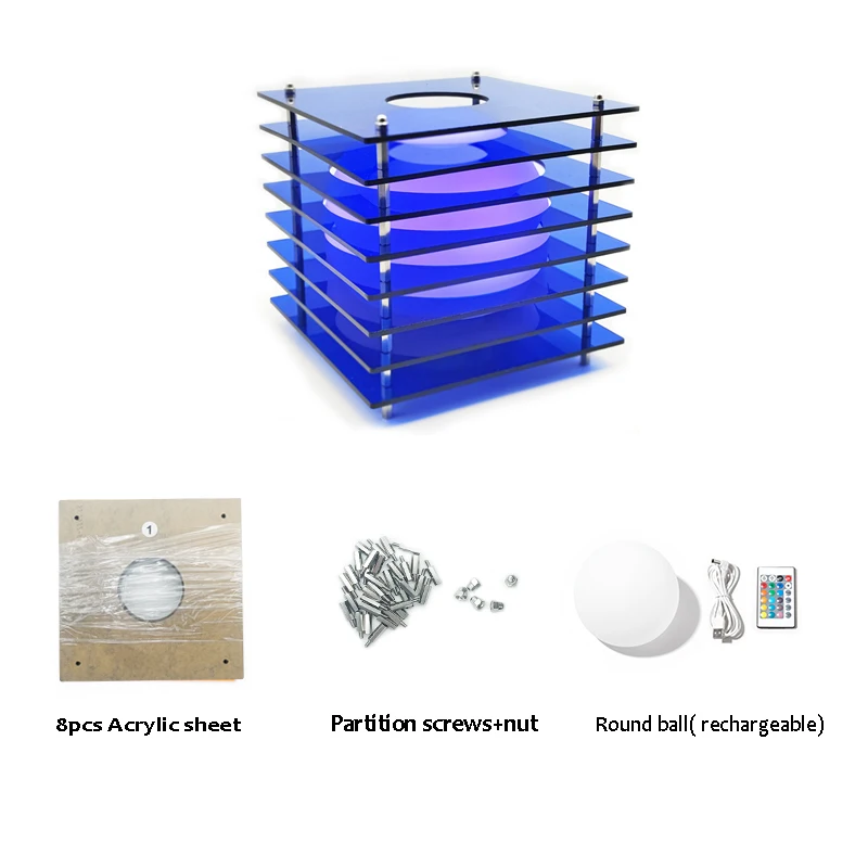 LOP مصباح الاكريليك الفني الجدول ضوء قابلة للشحن RGB جو المزاج أباجورة غرفة تزيين العناصر لتقوم بها بنفسك ضوء الليل