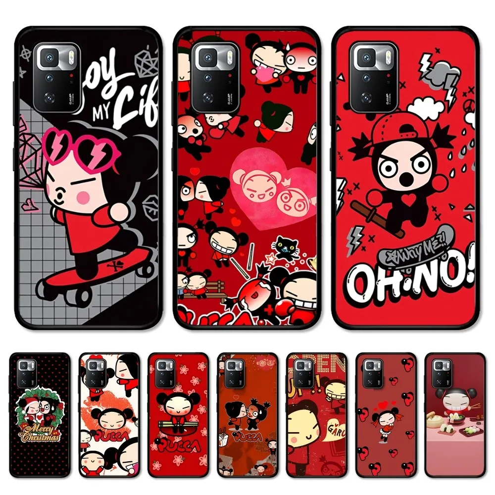 

Pucca And Garu Phone Case For Redmi Note 4 X 5 A 6 7 8 T 9 9S 10 11 11S 11Epro Poco M3 Pro