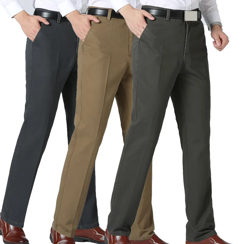 MRMT 2024 Brand Spring and Summer Men's Trousers Middle-aged and Old Leisure Pants for Male Loose Straight Cotton Trouse