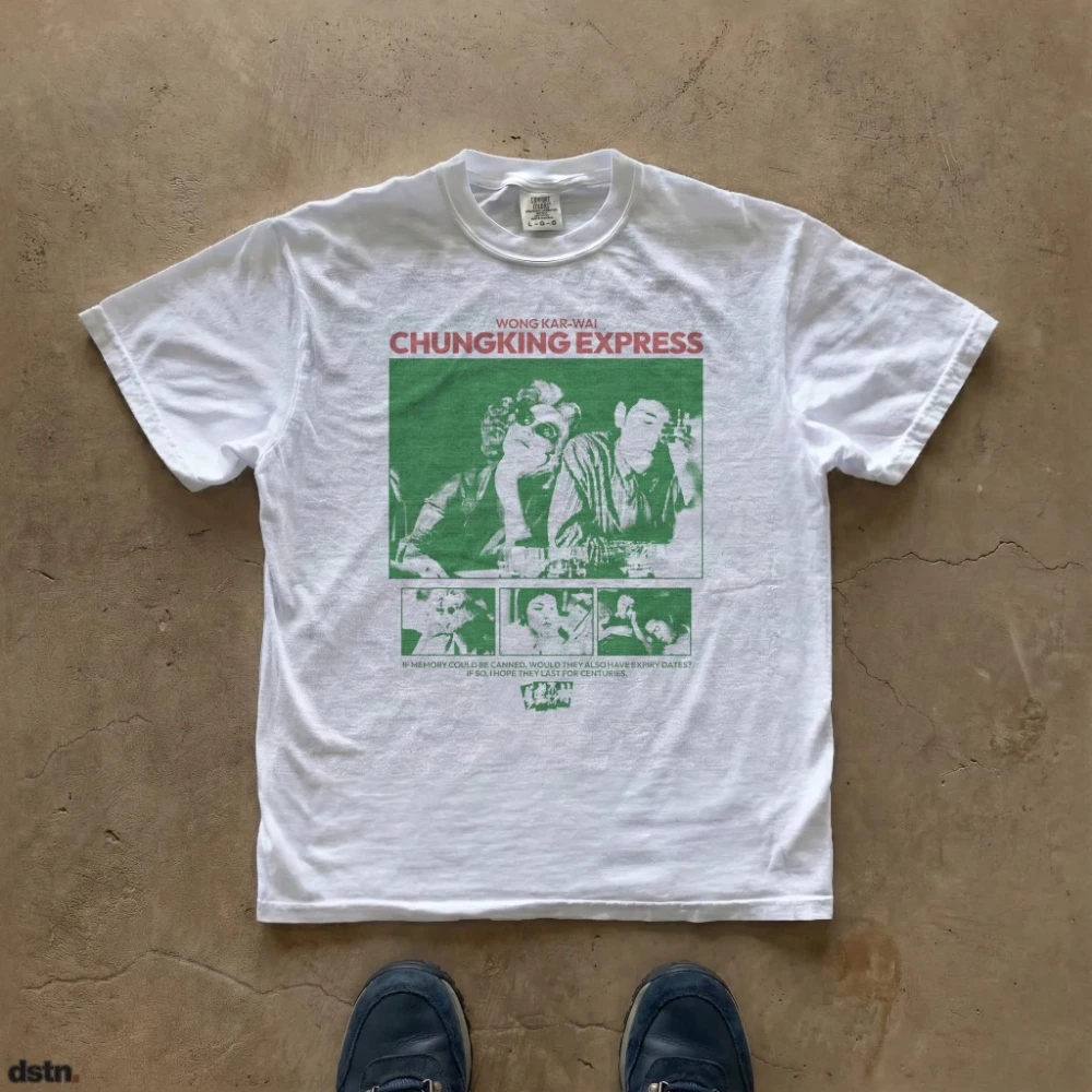 Chungking Express Movie Poster T-shirt Retro Hong Kong Cinema Vintage Distressed Streetwear Tee Shirt Men's T-shirts for Summer
