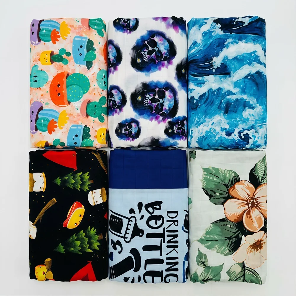 

Digital Printing Ultra Soft Muslin Baby Blanket Lightweight Breathable Swaddle Receiving for Newborn Infants Cotton Wraps 2025
