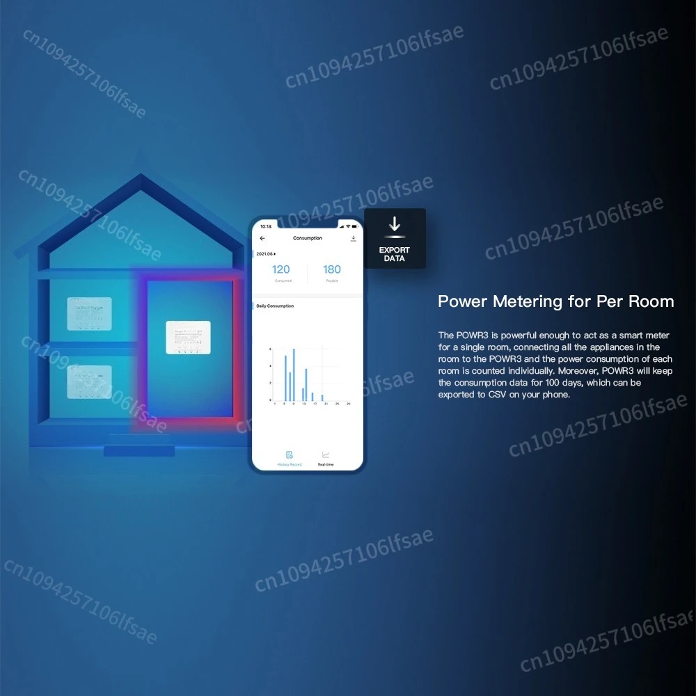 POWR3 25A High Power Meter Switch WiFi Smart Meter Switch Power Monitor Works With Alexa Google Home Yandex Alice eWeLin