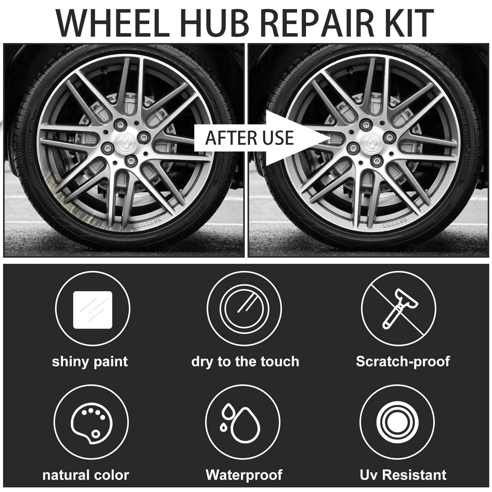 Alloy Wheel Repair Kit for Scratches and Curb Rash 25ml Epoxy Putty Silver Paint Paste Professional DIY Rim Scratch Fix Restorer