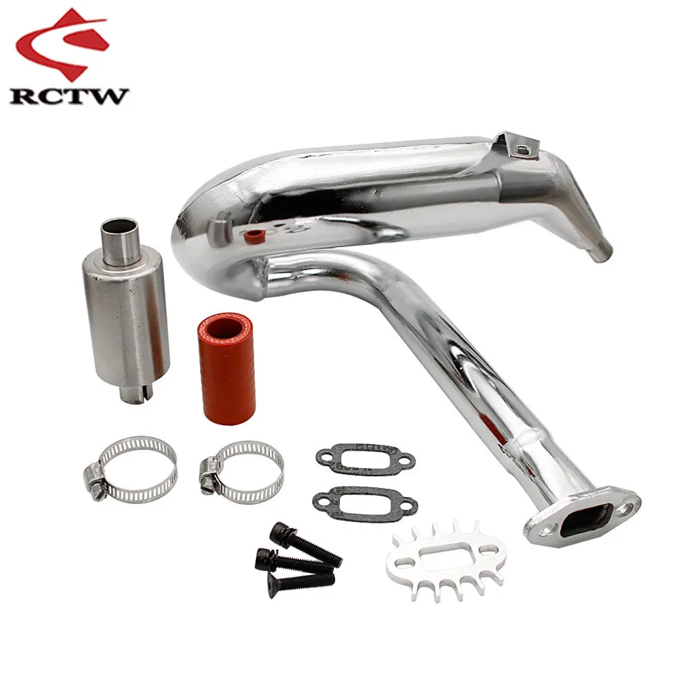 High-Quality Aluminium Silencer Dominator Exhaust Pipe Kit for 1/5 Hpi Rofun Km Rovan Baja 5b 5t 5sc Rc Car Truck Spare Parts