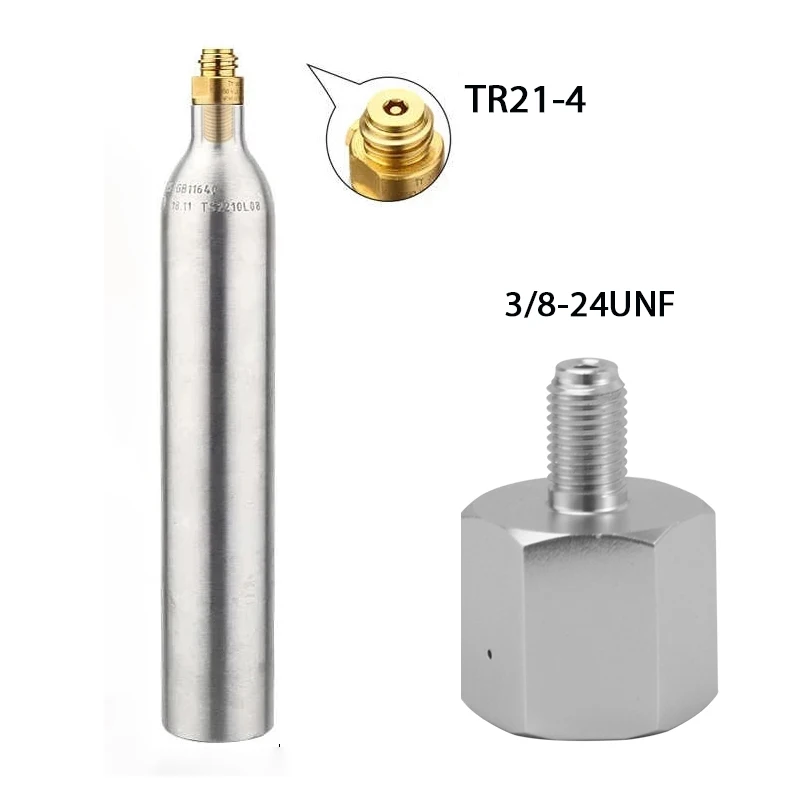 3/8-24UNF Convert Adapter Fit TR21-4 CO2 Sodastream Cylinder Converter Soda Bottle Adapter for Homebrew Beer Keg CO2 Regulator