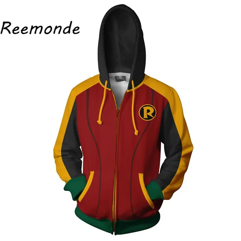 Costume felpa con cappuccio felpe top uomo uomo uomo Streetwear felpa Robin costumi vestiti cerniera con cappuccio maniche lunghe cappello