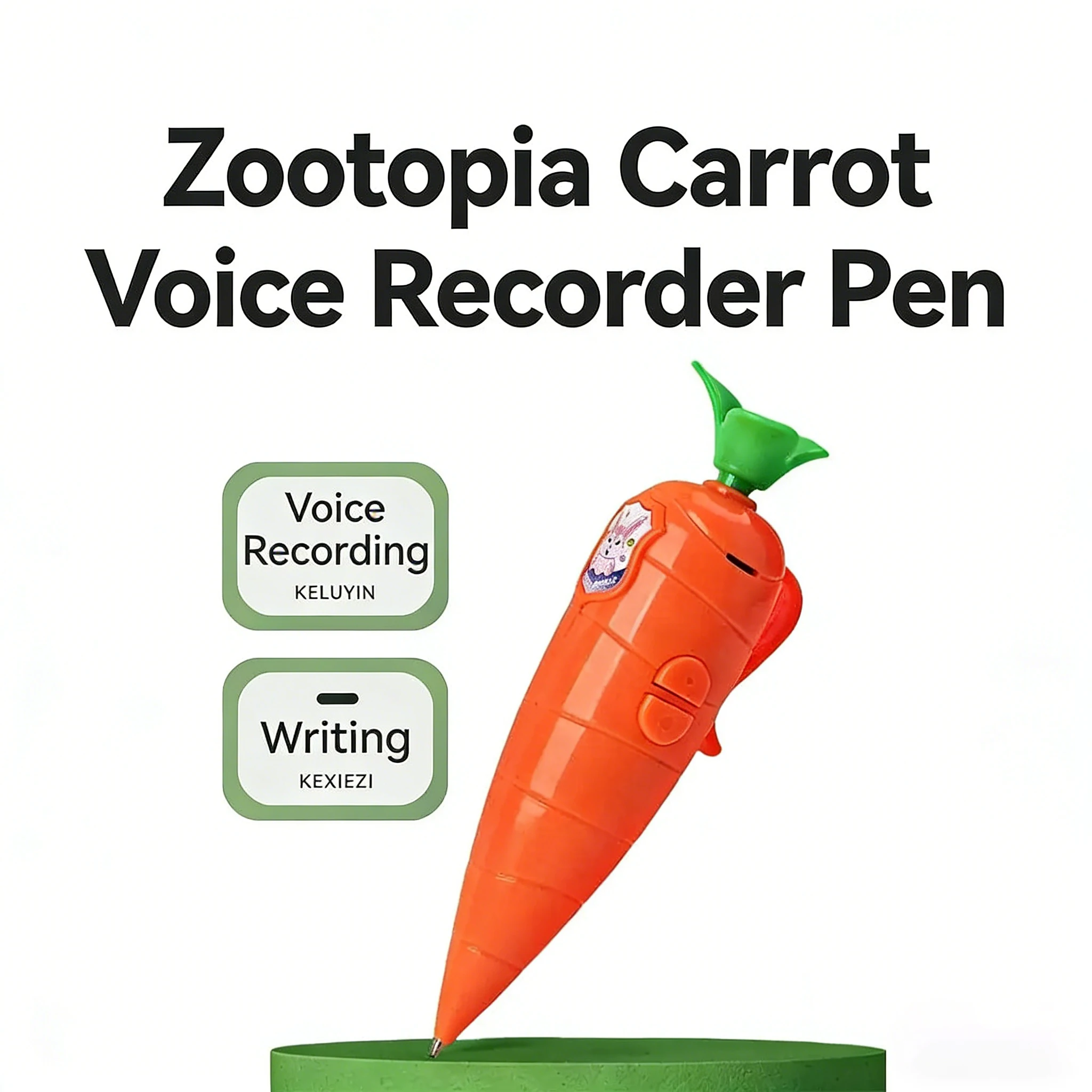Zootopia 2 Judy Hopps Wortel Voice Recorder Pen Cosplay Prop met echt geluid 60 seconden opnamefunctie Cartoon Kerstcadeaus