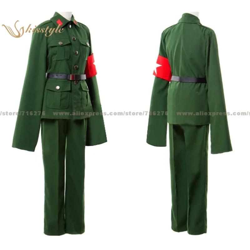 Kisstyle Fashion Hetalia: Axis Powers China Wand Yao Dark Green Uniform COS Clothing Cosplay Costume,Customized Accepted