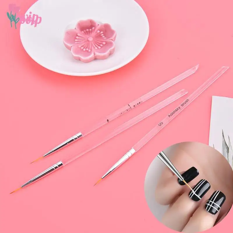 3pcs Nail Art Drawing Striping Liner Pen Brush DIY Painting Drawing Lines Set Manicure Nails Design Professional Nail Art Supply