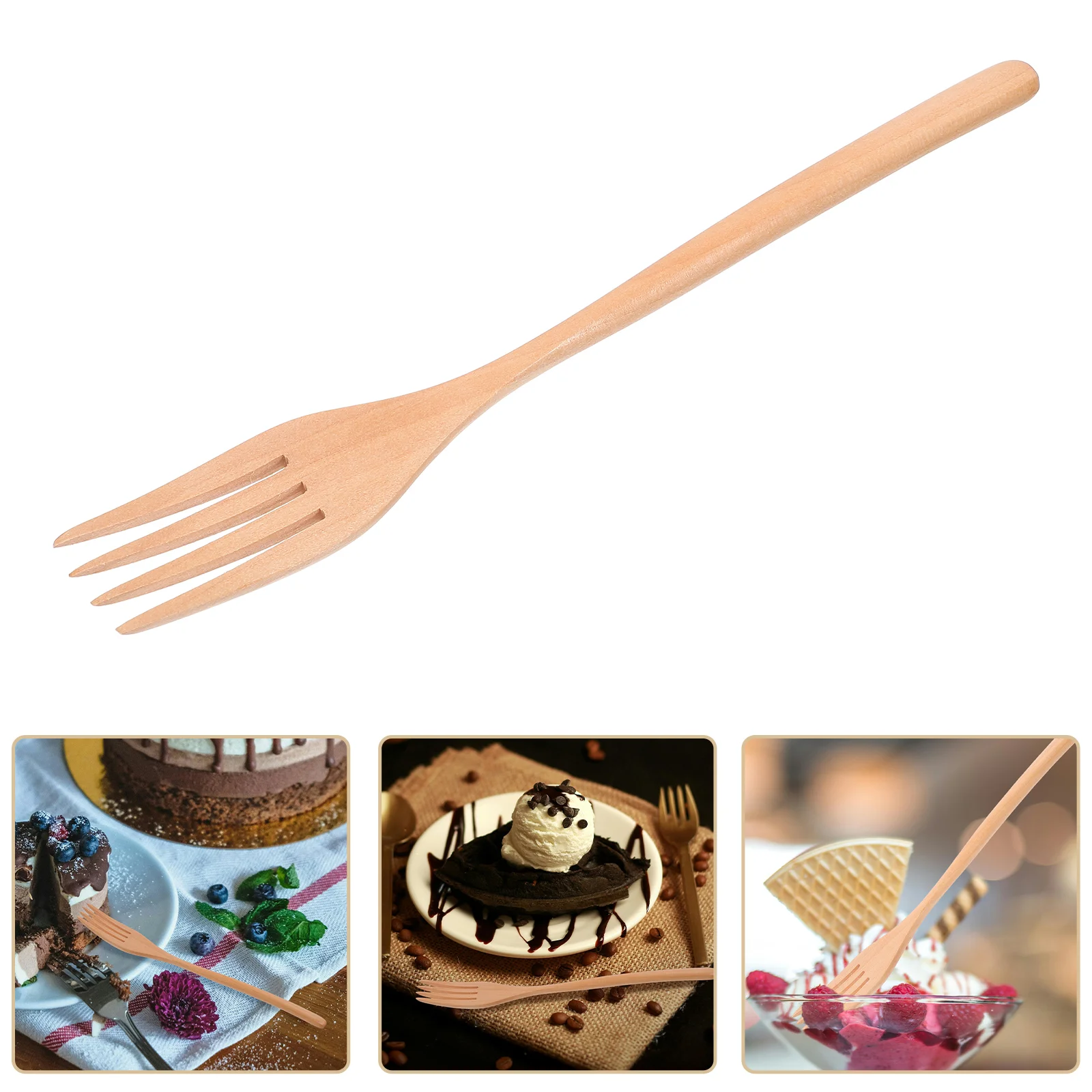 

Simple Fork Spaghetti Forks Eating Salad Fruit Wood Serving Mixing Wooden Servers Long Handle Cooking Chopsticks Set