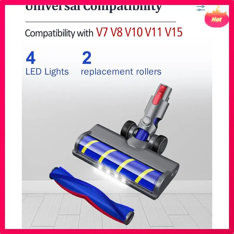 AD-ชั้นสิ่งที่แนบมาสําหรับ Dyson V7 V8 V10 V11 V15 เครื่องดูดฝุ่นพร้อมไฟ LED เปลี่ยนหัวแปรง + V ขนแปรง Roller