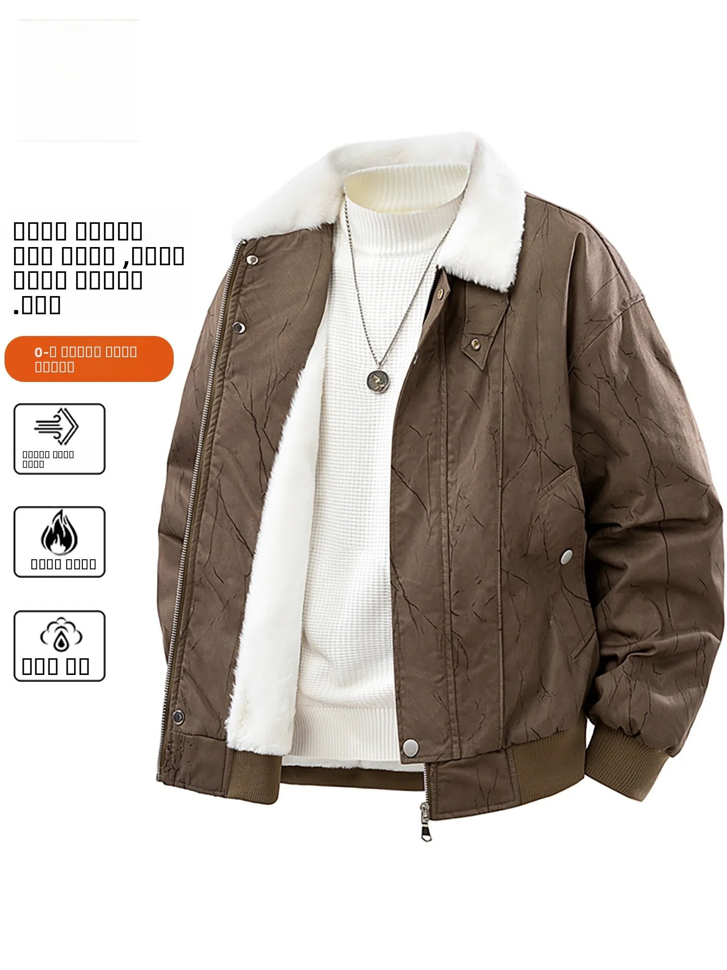 

Мужская повседневная теплая куртка с воротником из искусственного меха, зимняя, морозостойкая, свободного кроя, на молнии, с длинными рукавами