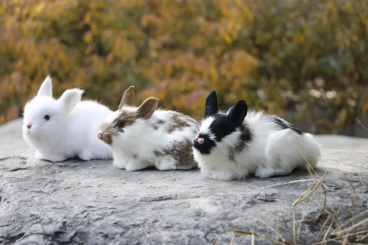 Simulation Rabbit Plastic& Furs Rabbit Model Handicraft home Yard Garden decoration toy gift w1818