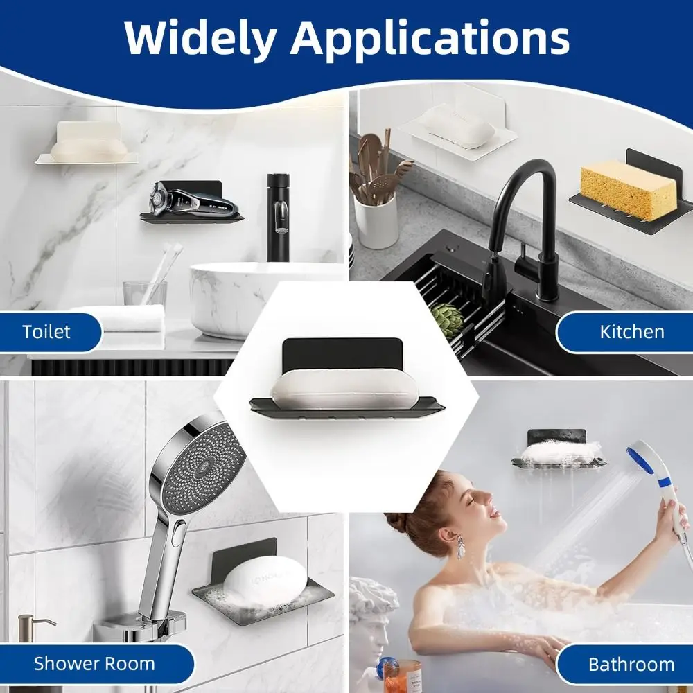 

Настенная мыльница из космического алюминия, однослойная, сверхпрочная, легко устанавливается, без сверления, для экономии мыла в душе