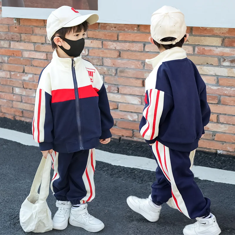 Boys Coat +Pants Kids Suits Tracksuit 2PCS/Set 2023 Graceful Spring Autumn Cotton Outfits Sport Teenagers Children Clothing