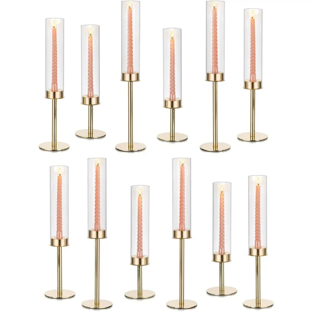 

Candlesticks for Candles Fireplace Candle Holder for Table Decoration Modern Candle Holder With Glass Chimney Centerpieces Home