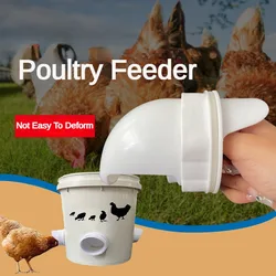 Chicken Feeder Poultry Feed Supplies DIY Rainproof Poultry Feeder Saver Feed Port Kit Automatic Gravity Feed Dispenser Kit