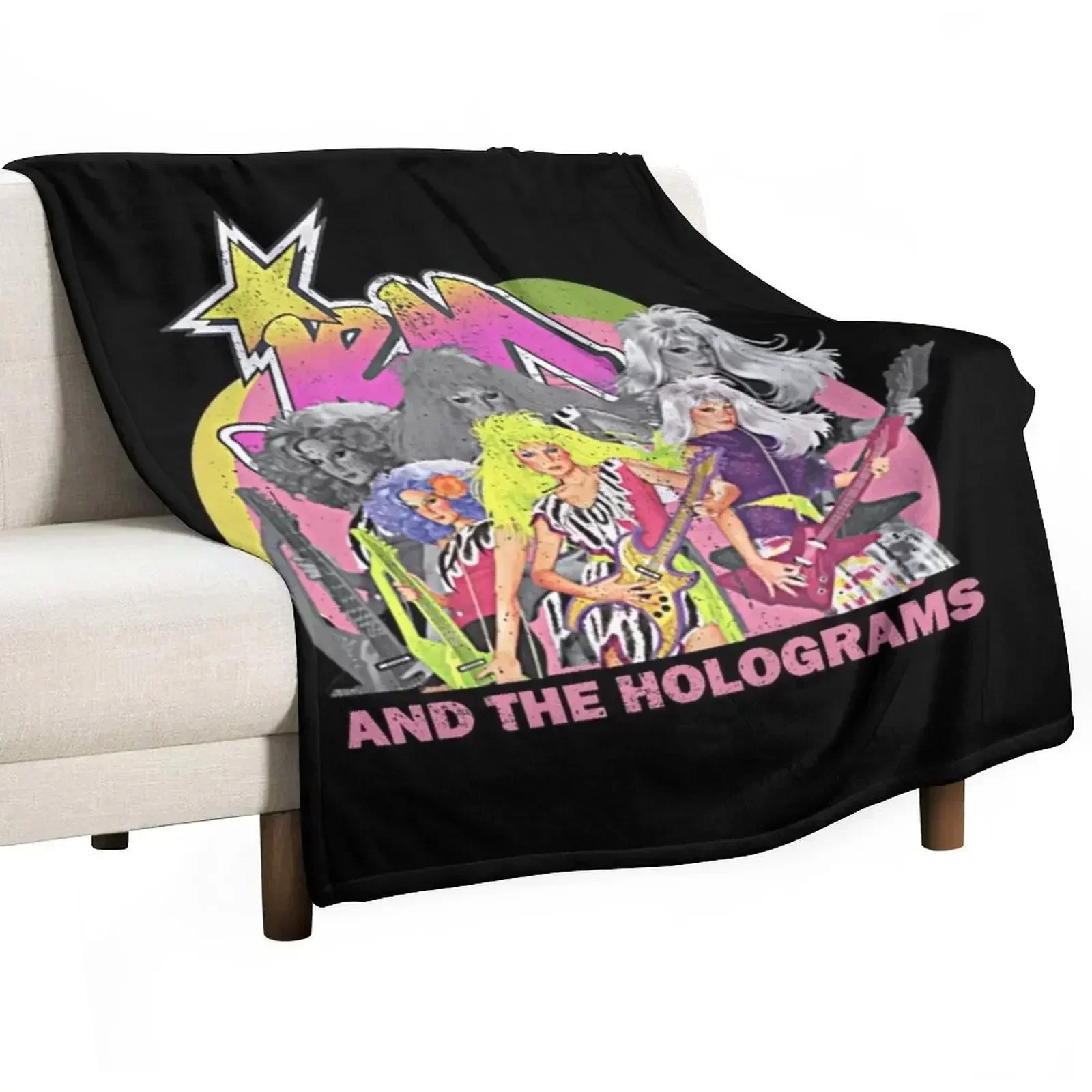 

Jem Retro and the holograms Throw Blanket Plaid on the sofa Retros Bed Blankets