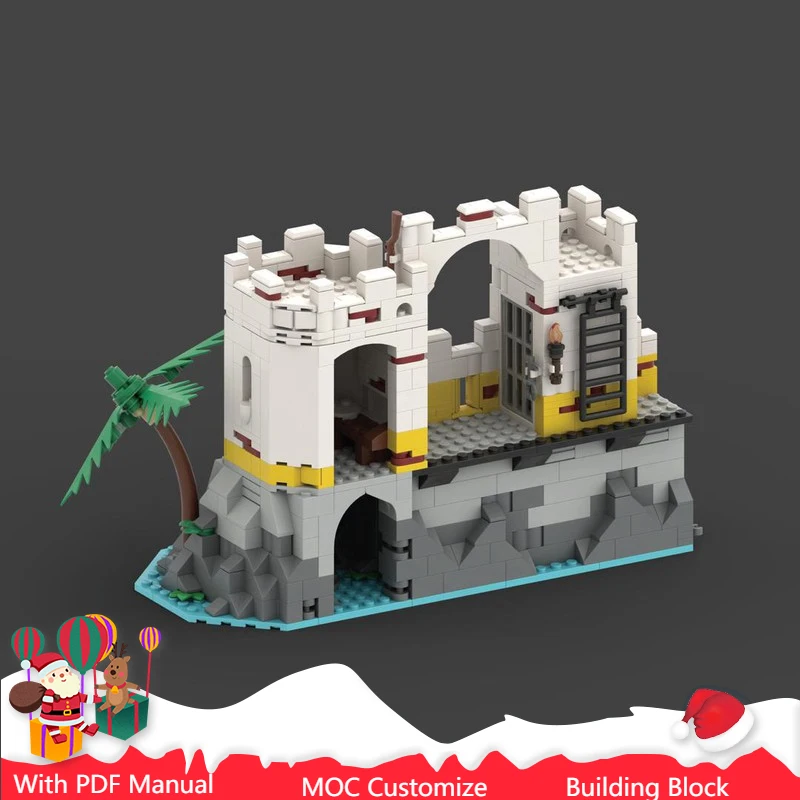 

726 шт. MOC, средневековый солдат, крепость, модульная модель, строительные блоки, сделай сам, образовательная сборка, кирпичные игрушки, детские рождественские подарки