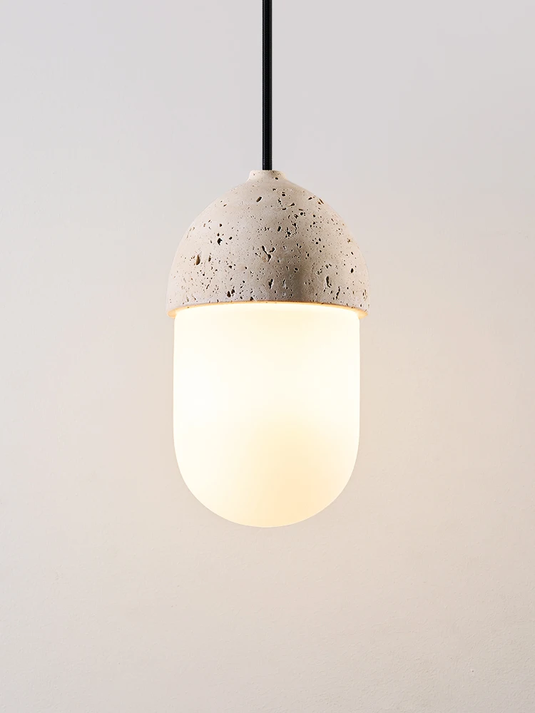 Imagem -03 - Vintage Led Pendant Lamp Bedside Bedroom Cream Wabi Sabi Estilo Light Stone Chandelier Nut Lighting Creative Home Decoration