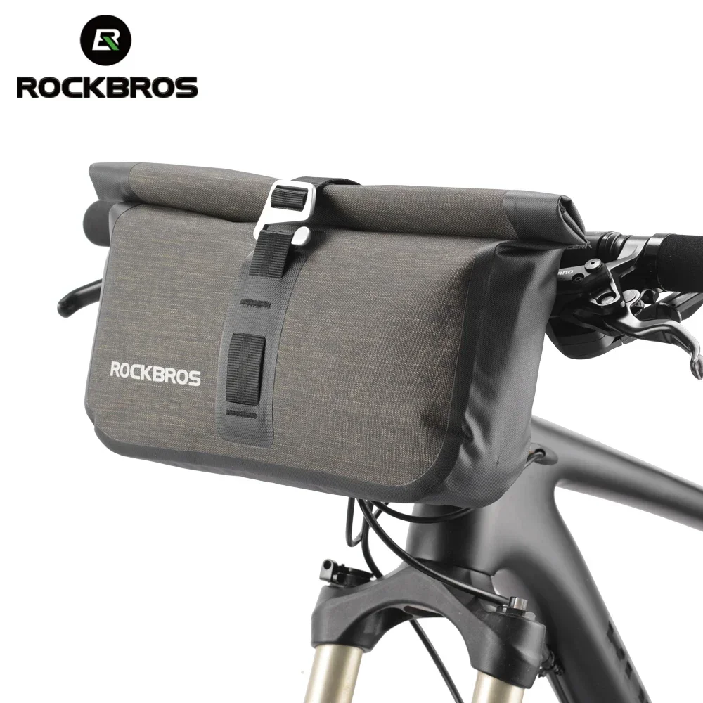 ROCKBROS 5-6L Bicycle Bag Waterproof Front Reflectice Tube Bike Bag MTB Large Capacity Handlebar Bag Front Frame Trunk Pannier