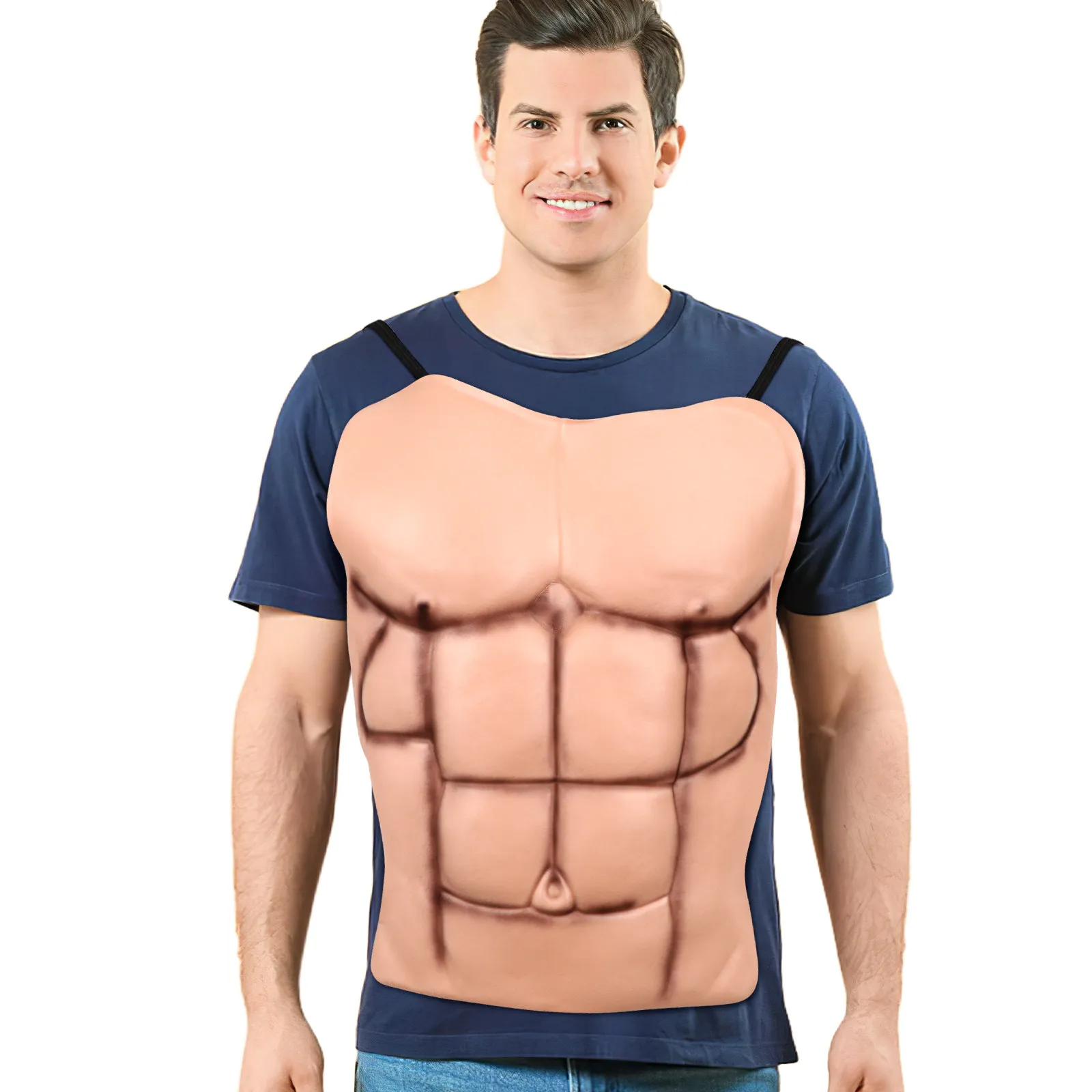 Fake Muscle Chest Prop Realistic Appearance Men Artificial Muscle for Costume Party Carnivals Bars Decoration Accessory