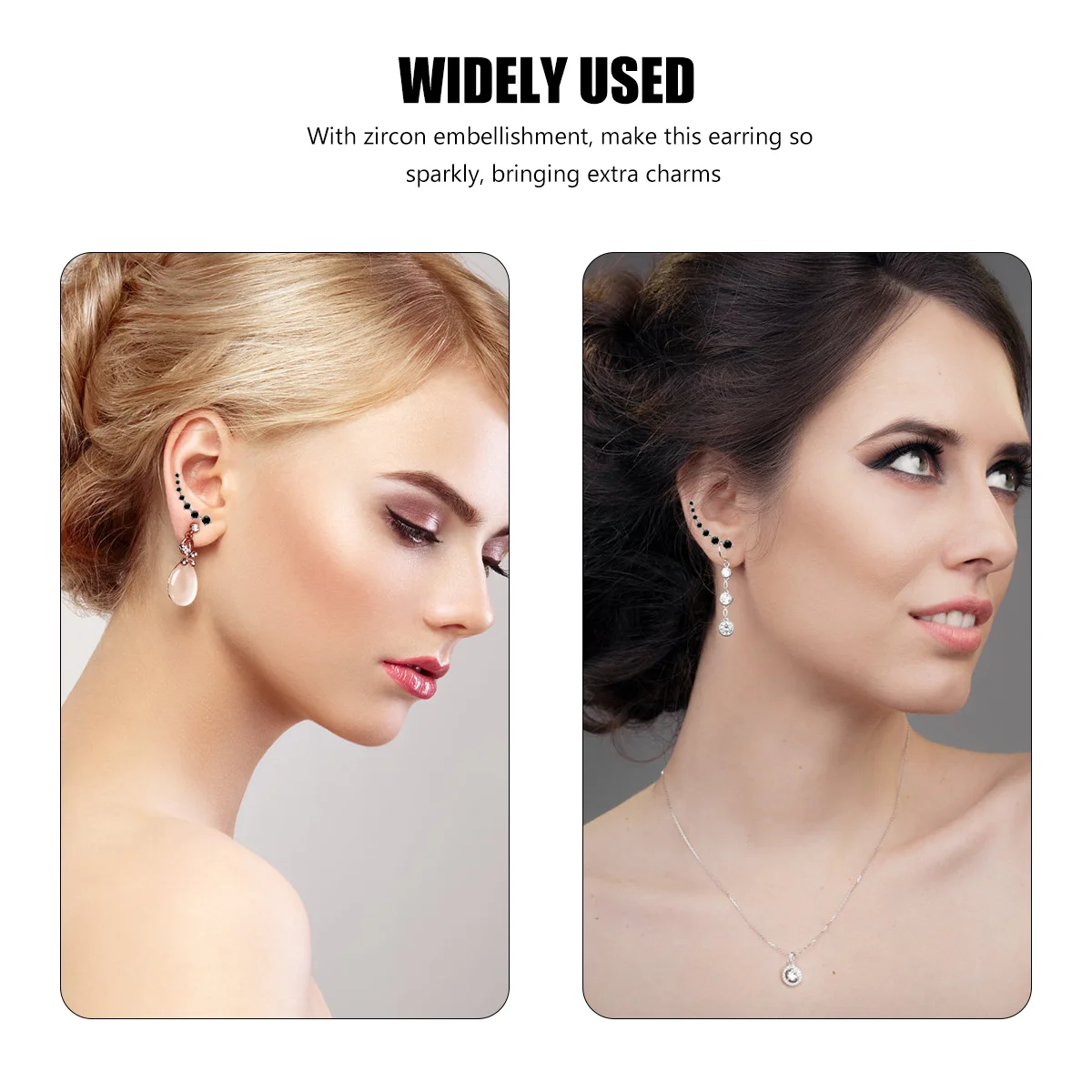 Seven-Star Zircon Ear Studs Hook Jewelry Cuff Sparkly Hooks Women Earrings Girls