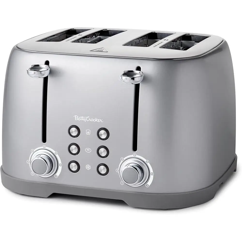 4 Slice Multi-Function Toaster Extra Wide Slots Bagel Waffle Bread Thick Toast Shade Control Illuminated Buttons Kitchen