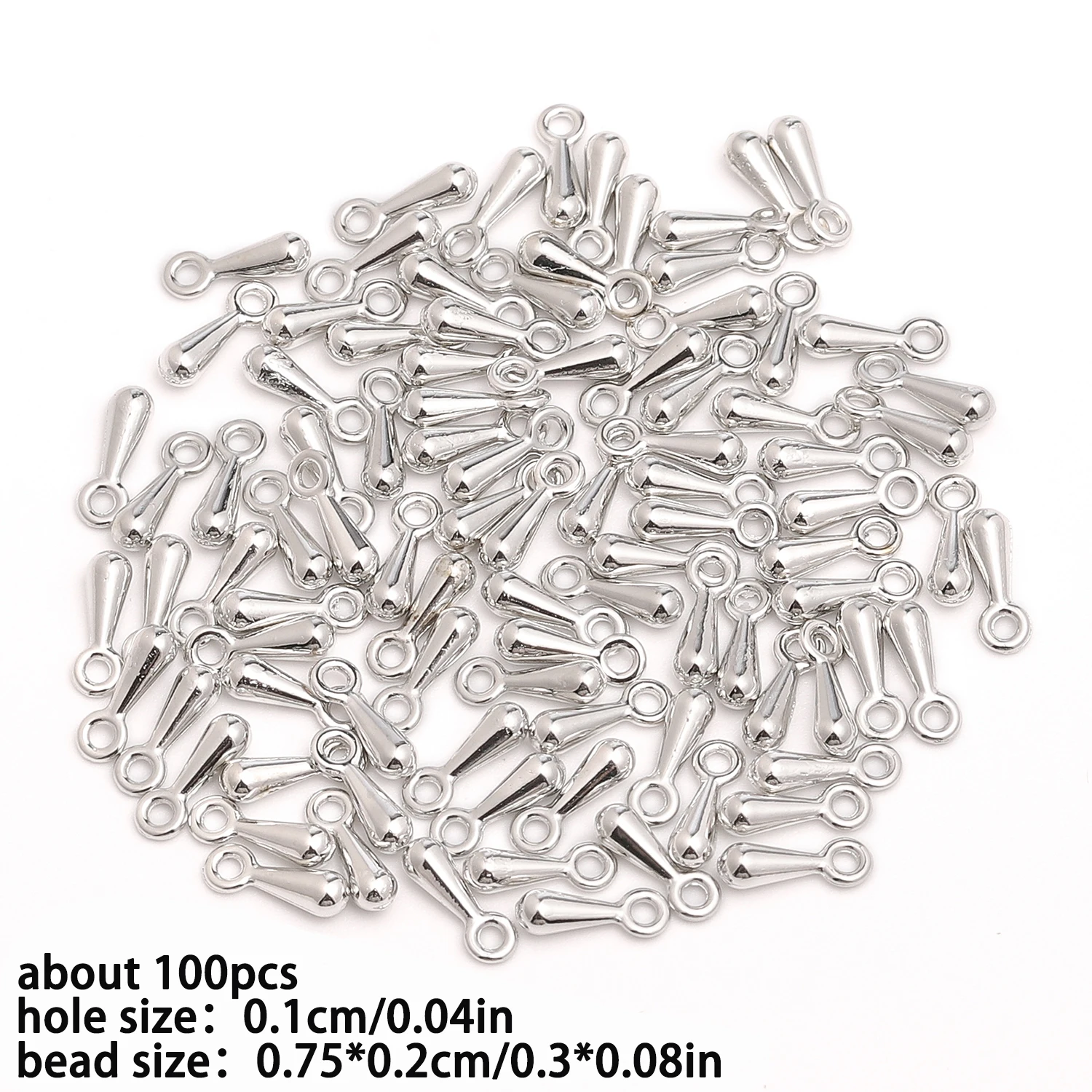 100 stuks roestvrijstalen waterdrop hangers eindkralen staart hanger extender ketting kralen voor sieraden maken bevindingen accessoires
