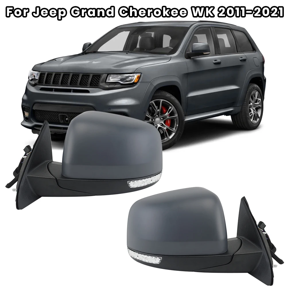 13 Pins Rearview Mirror Assembly，Jeep Grand Cherokee WK 2011 2012-2021 Primer With Dual Insert Side Mirror Car Accessories