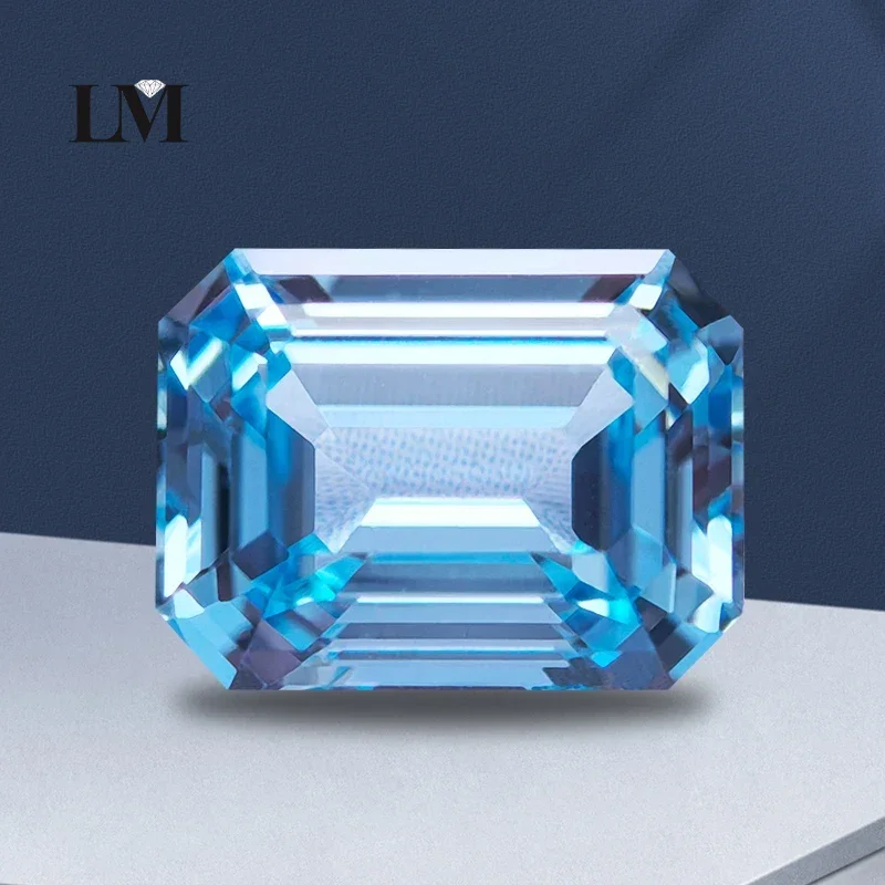 

Top Lab Grown Paraiba Sapphire Emerald Cut VVS1 Selectable AGL Certificate Gemstone Charms DIY For Jewelry Making Materials