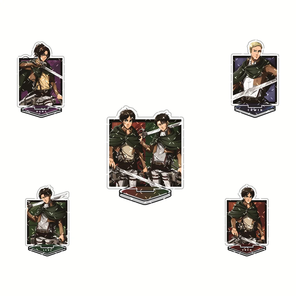 Anime Attack on Titan 10cm soporte acrílico Eren/Mikasa/Levi versión de personaje decoración de escritorio ornamento personaje regalo en stock