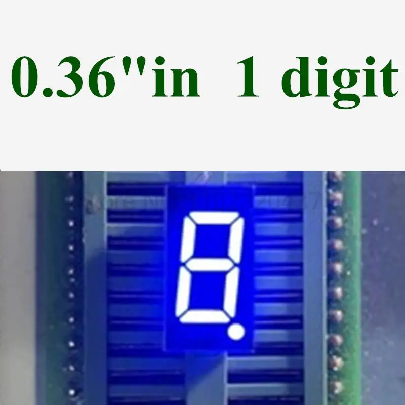 

20PCS High quality 0.36 inch 1 Bit 7 Segment BLUE LED Display Digital Tube Plastic Metal Common anode(Nixie tube)