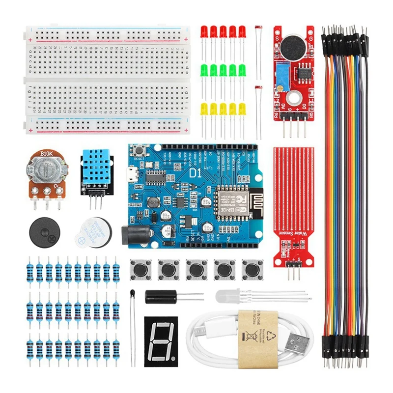 

Basic Starter Kit For Arduino Programming D1ESP8266 Wifi R3 Component DIY Electronics Kit Educational Complete Set