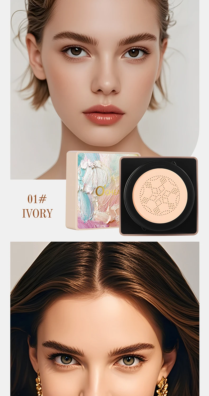 O'CHEAL Mushroom Cushion CC Cream Gesichts-Make-up Luftige Abdeckung Langanhaltend Feuchtigkeitsspendend Wasserfest Ölkontrolle Concealer BB Cream – Detail 11