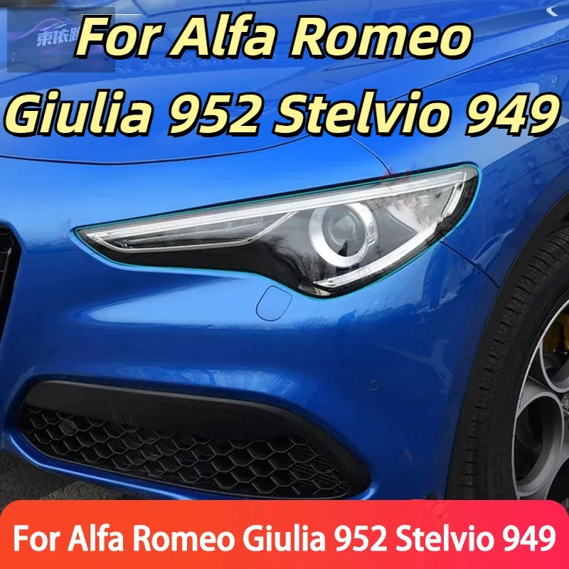 

For Alfa Romeo Giulia 952 Stelvio 949 Car Front Rear Headlights Protective Film Anti Scratch Black Transparent TPU Accessories