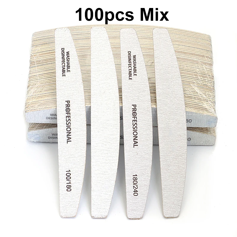 50/100 Stücke Professionelle Holz Nagelfeilen 180/240 Puffer 100/180 Grau Boot Holz Schleifpapier Block Gel Polierer Schleifen Nagelfeilen