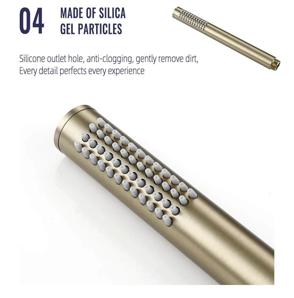 Dusch system aus gebürstetem Gold Set Bad Wasserhahn Decke 8 "-12'' Regen Dusch kopf 2 Wege Umlenker mit Misch ventil Messing Kit – Detail 11