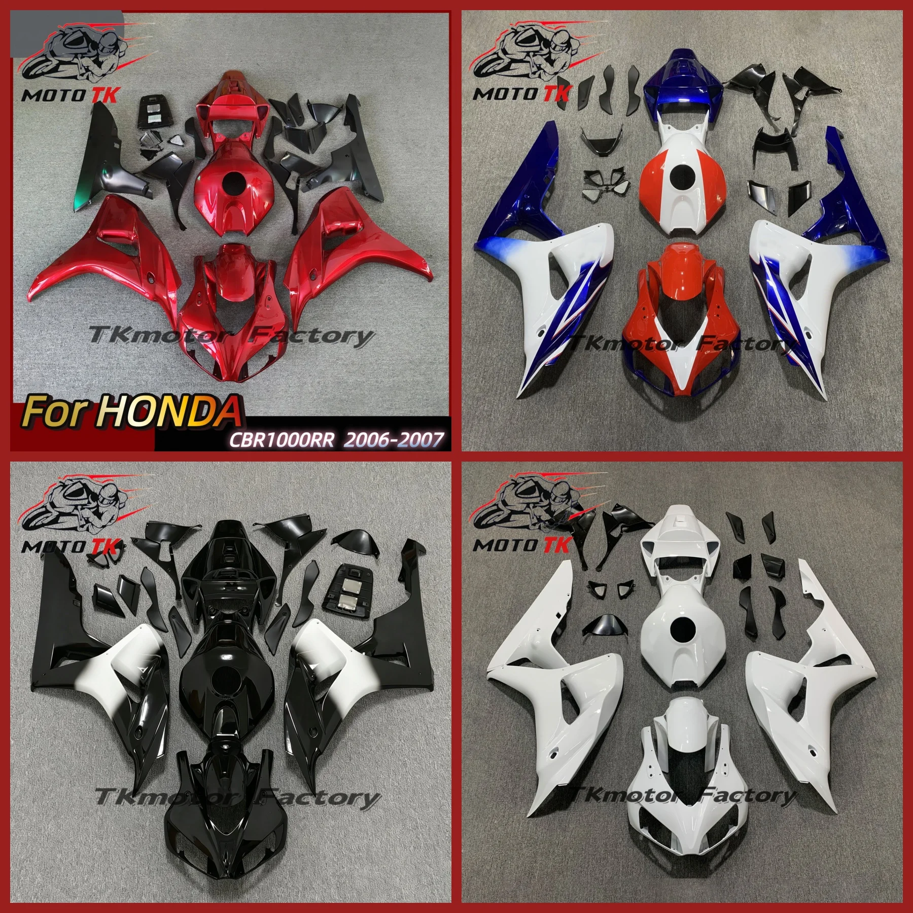 First-Class Motorcycle Fairing Kits For HONDA CBR1000RR 2006 2007 CBR1000 RR CBR 1000RR 06 07 Injection Red Bodywork Set