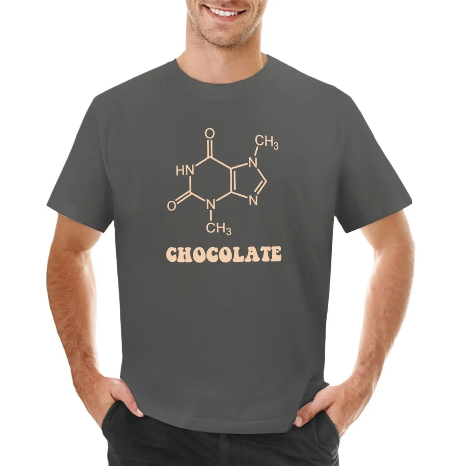 

Scientific Chocolate Element Theobromine Molecule T-Shirt boys whites blacks aesthetic clothes Men's clothing