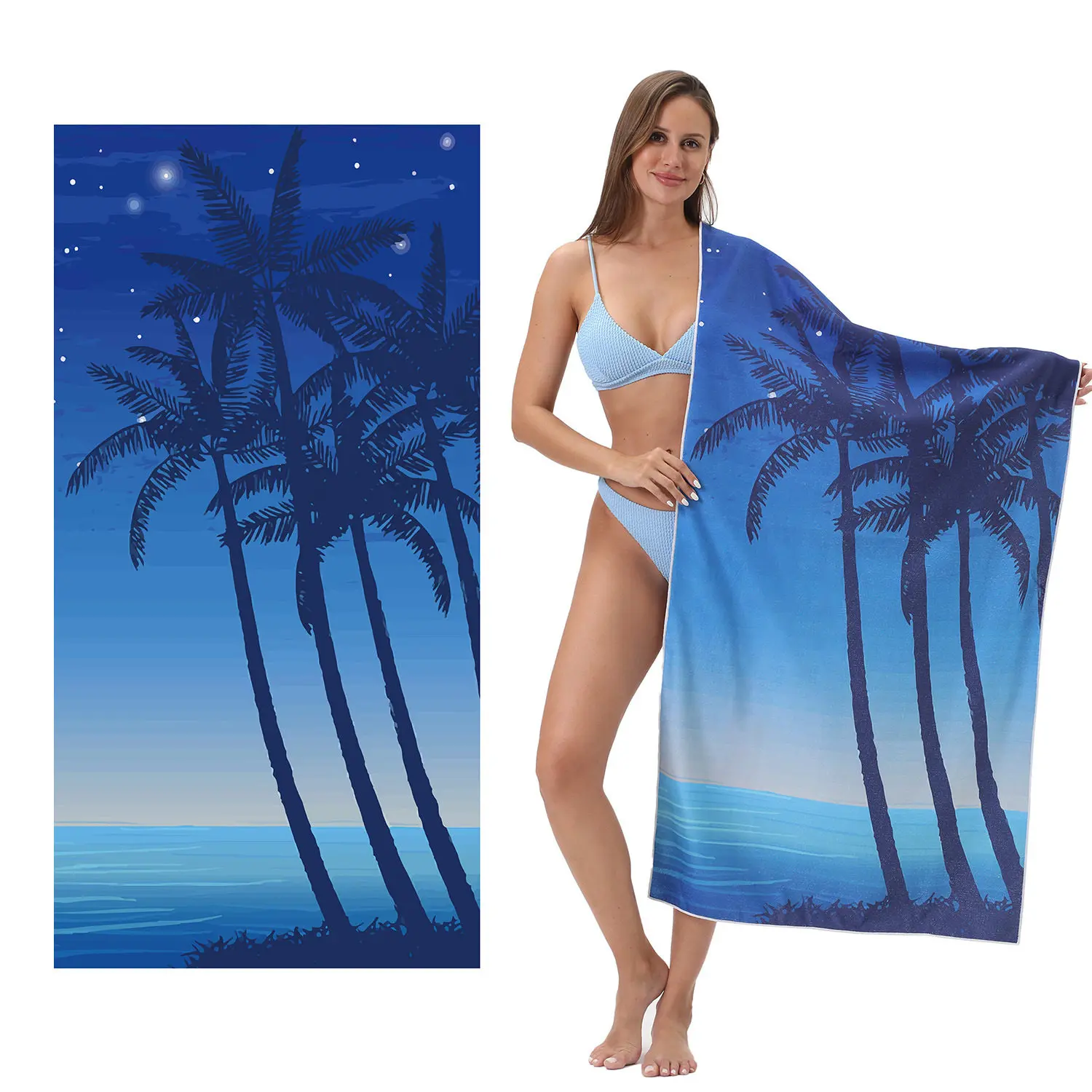 Soft Anchor Print Lightweight Quick Dry Beach Towel Summer Vacation Bath Shawl for Easy Carrying And Relaxing at the Beach
