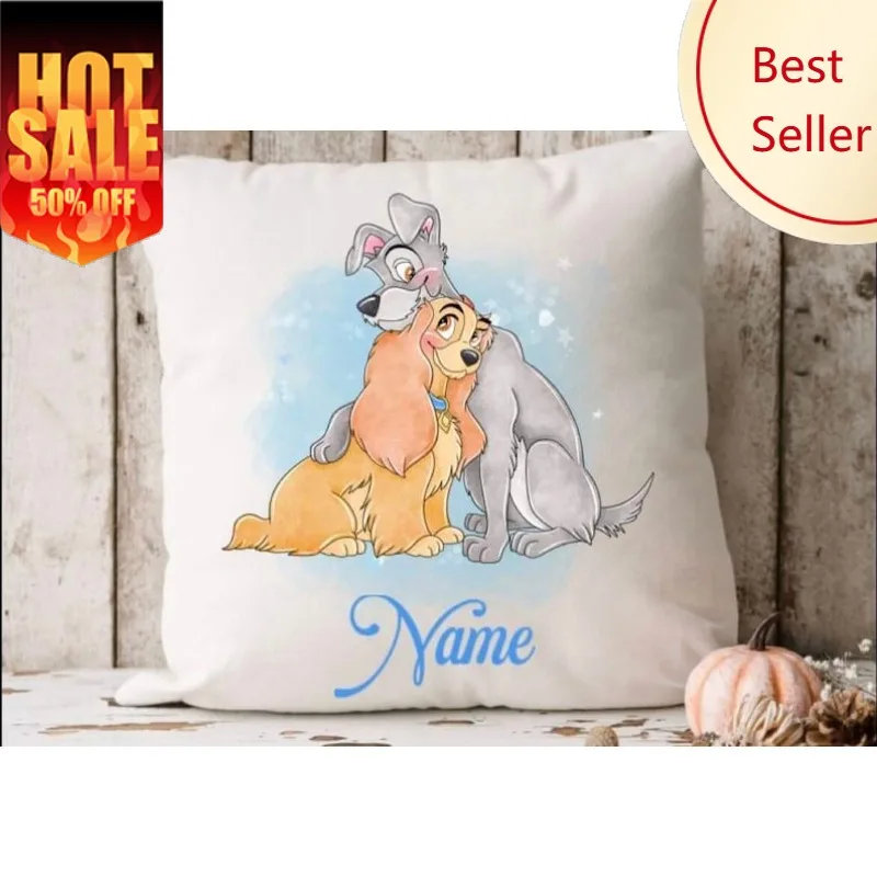 

Lady And The Tramp Pillowcase Disney Cartoon Pillow Case Soft Sofa Bed Decoration Party Boy Girl Gifts Custom Pillow Cover